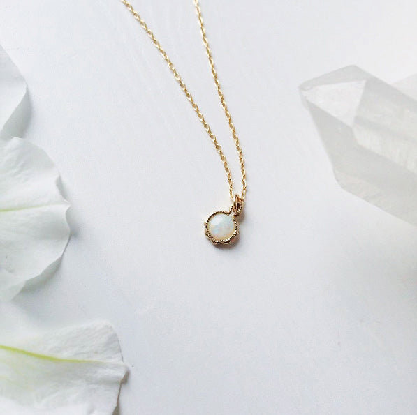 14k Australian Opal necklace with Tsavorite Garnets – Emily Amey